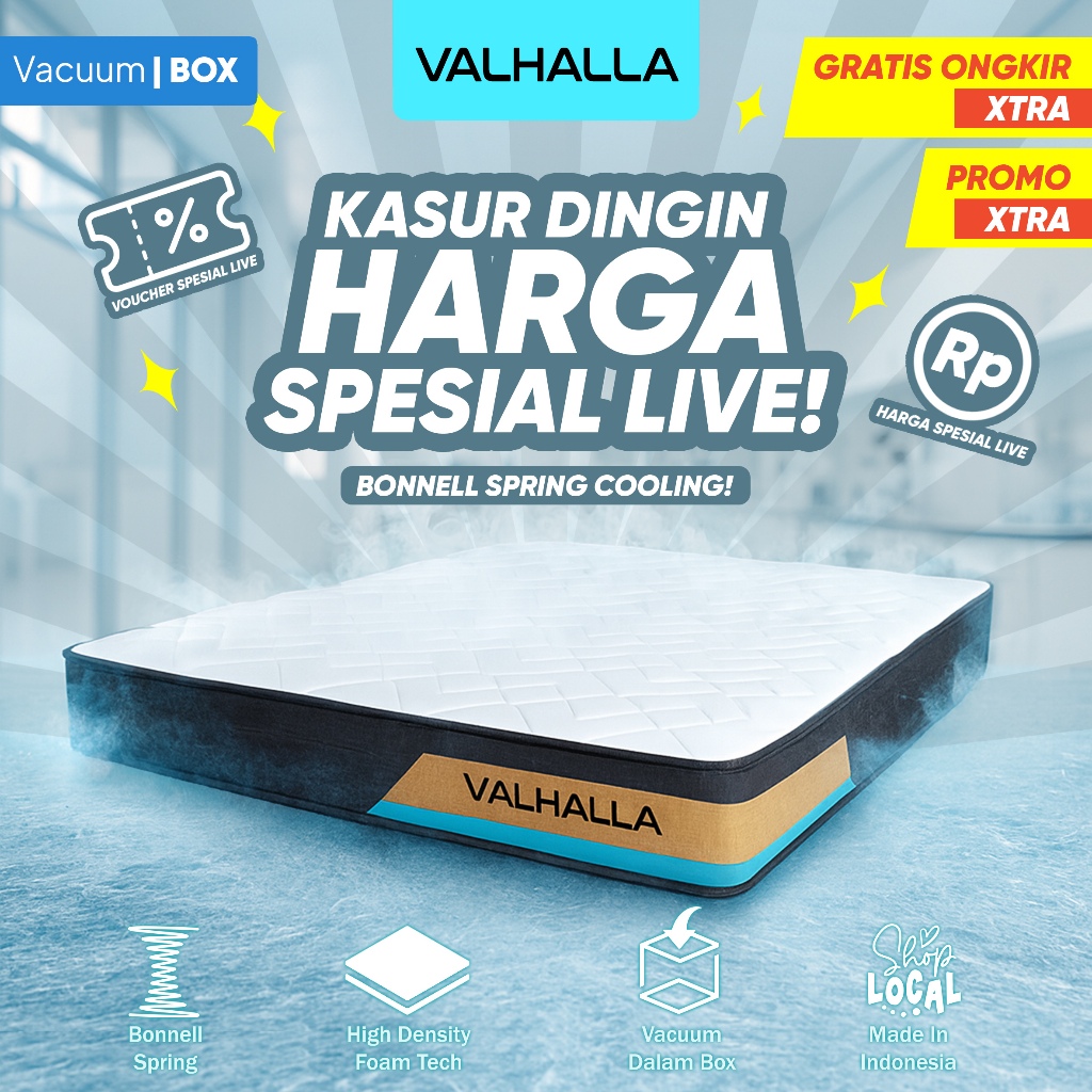 Jual Valhalla Kasur Spring Bed Cooling 20-25cm - Kasur Dingin Bonnell ...