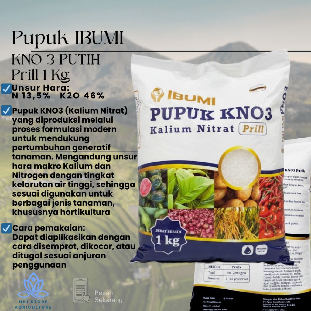 Jual Pupuk KNO3 Putih Prill Ibumi - 1 kg | Shopee Indonesia