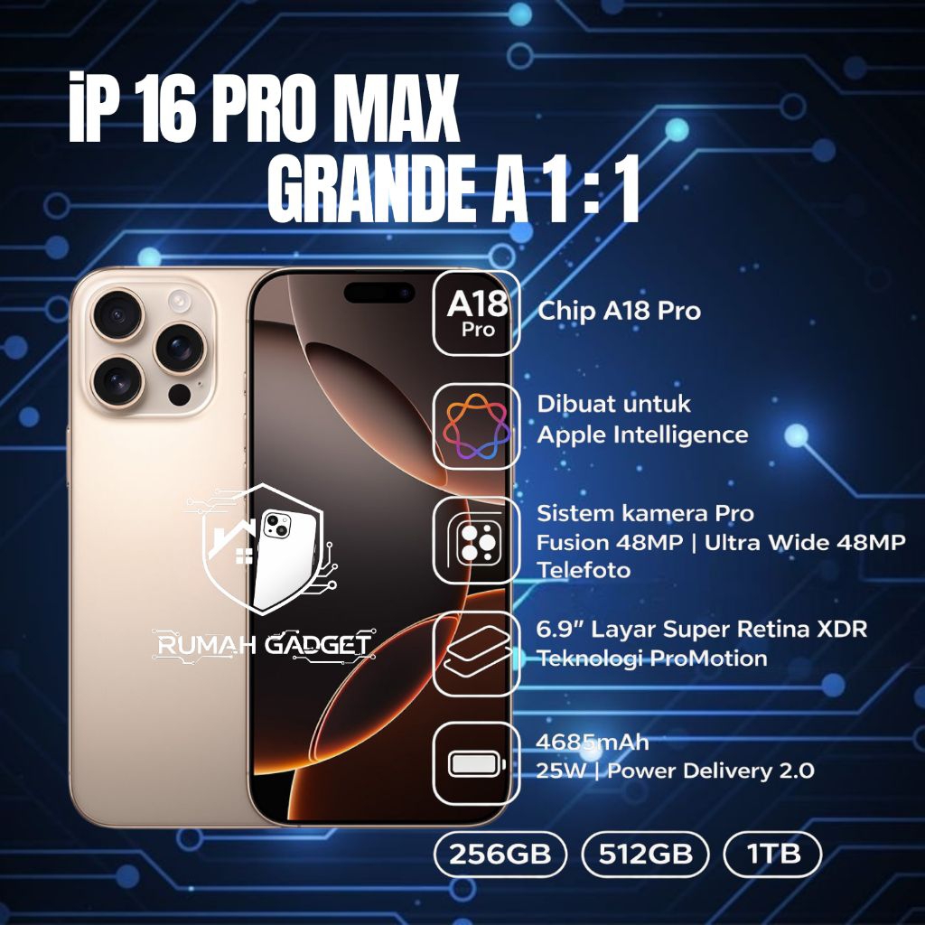 Jual iP 16 Pro Max Grande A 1:1 Pro Max 512gb 5G | Shopee Indonesia
