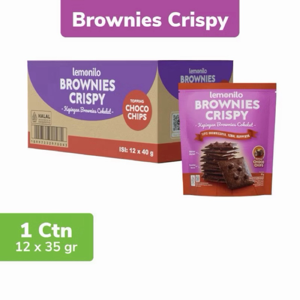 Jual Lemonilo Brownies Crispy 32 gram 1 Dus isi 12 Pcs | Shopee Indonesia