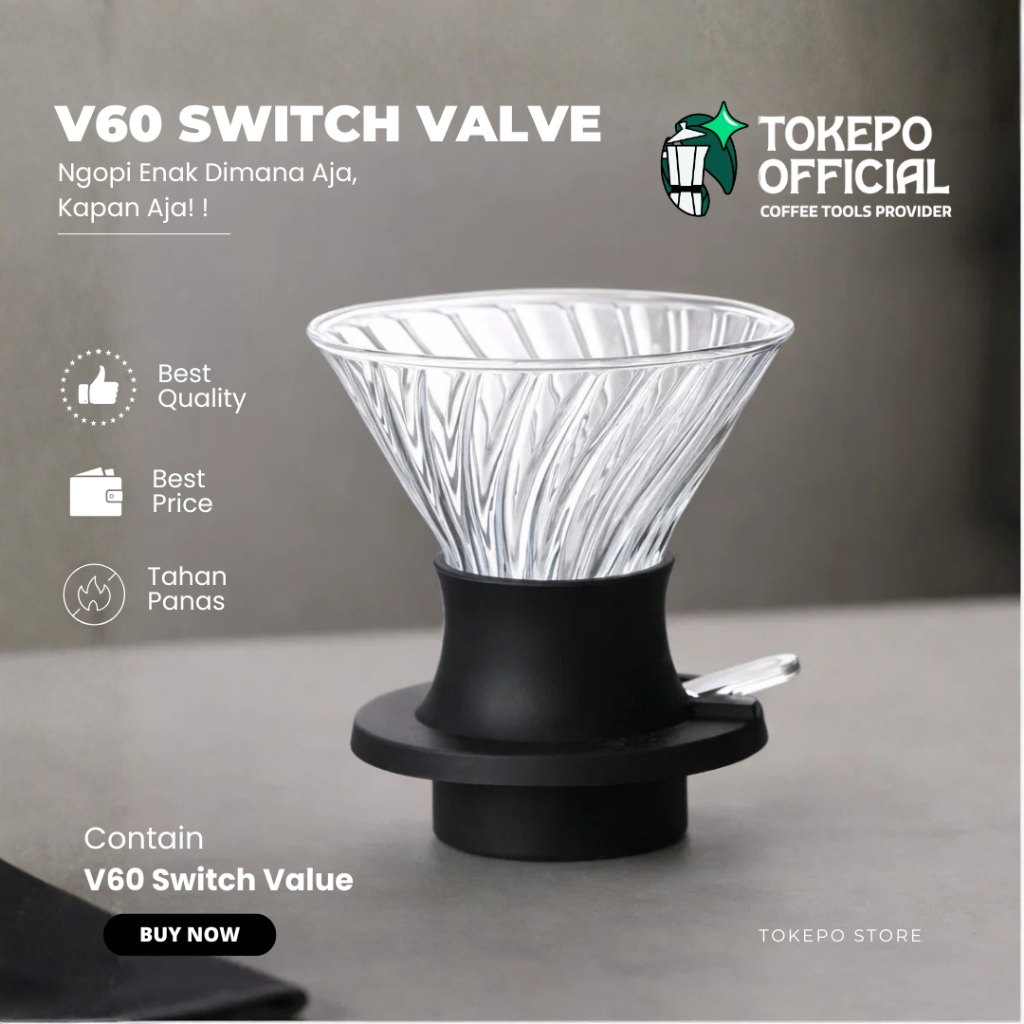 Jual One Two Cups V60 Dripper Immersion Switch Valve Filter Penyaring ...