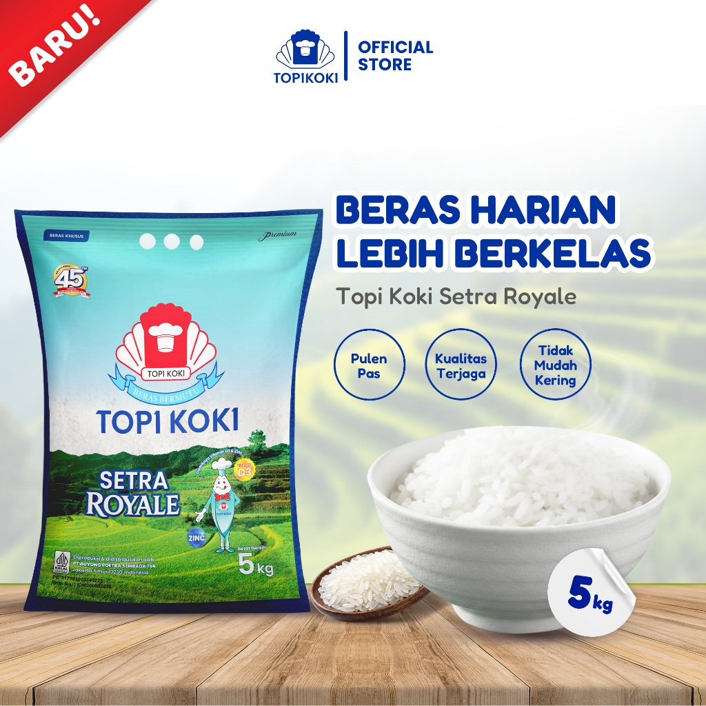 Jual Beras Topi Koki 5 Kg Terlengkap & Harga Terbaru Agustus 2026 ...