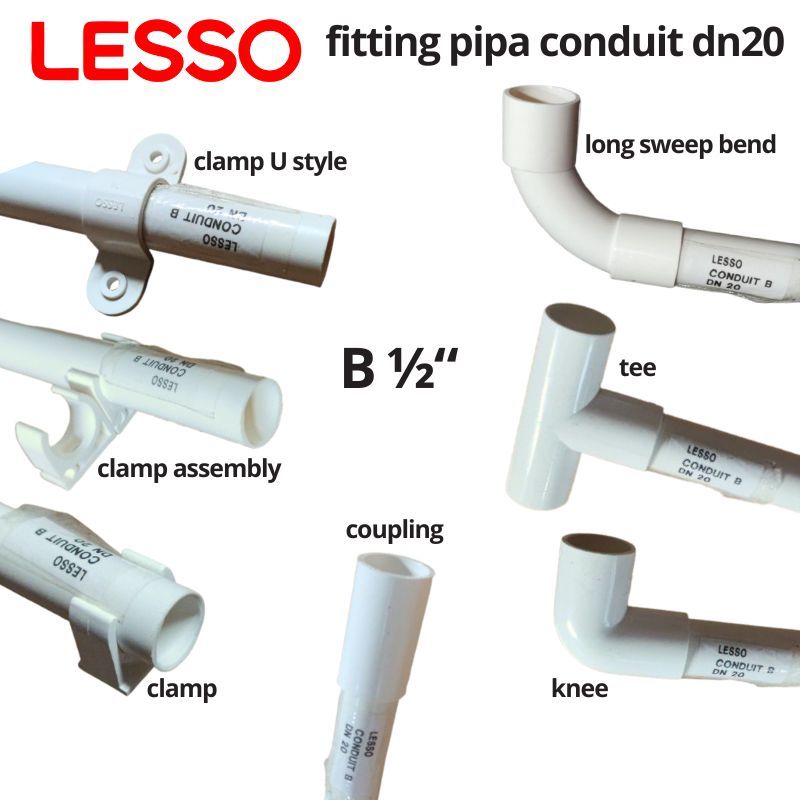 Jual Fitting Pipa Conduit Lesso Clamp/Rakit,Klem U,Knee,Tee,Coupling ...