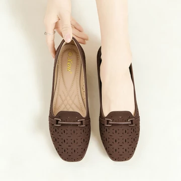 XOU Fashion Flatshoes Wanita Sepatu Flat Wanita Desain Berlubang Untuk Sepatu Wanita A 03