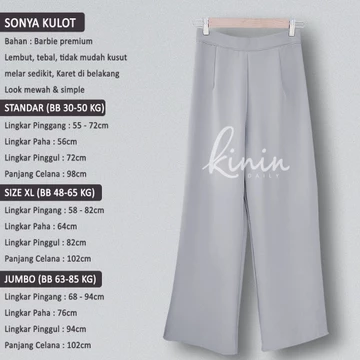 Sonya Kulot By Kinin Daily Celana Kerja Model Slimfit Bahan Tebal Premium