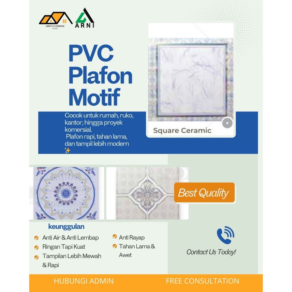 Jual PVC Plafon Shunda|Atap Rumah Anti Jamur Motif Mewah | Shopee Indonesia