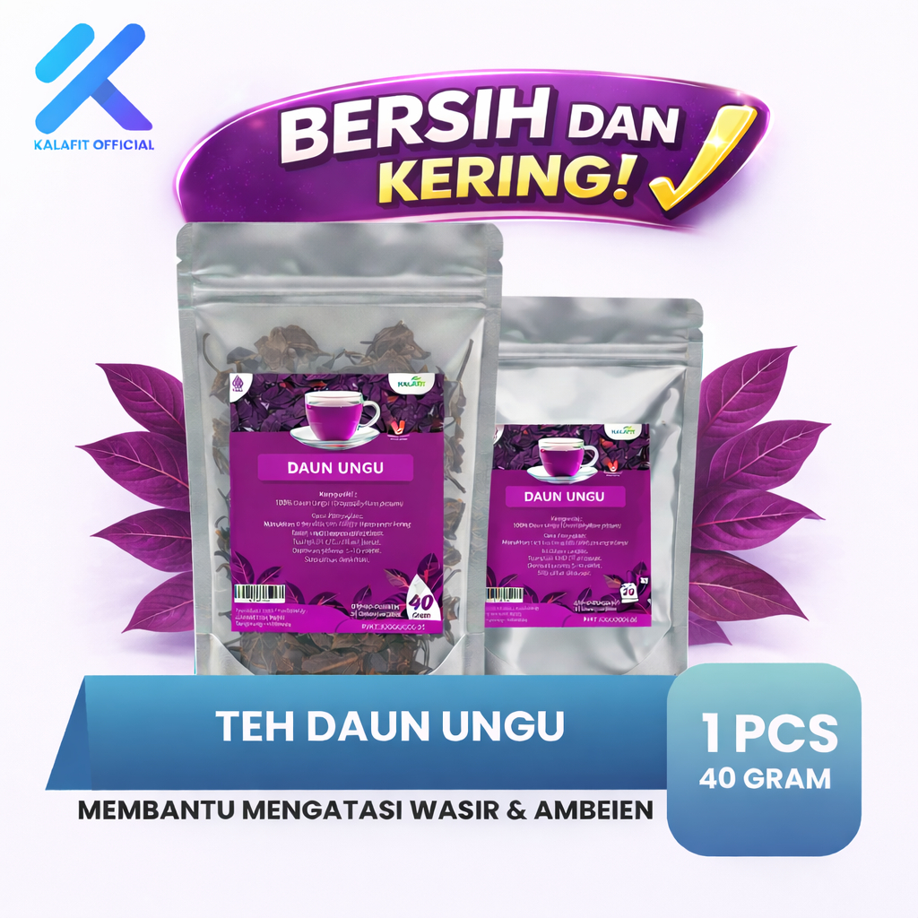 Daun Ungu Handeuleum Obat Ambeien Wasir Alami 100% Murni Kering Tanpa Pengawet 40gr