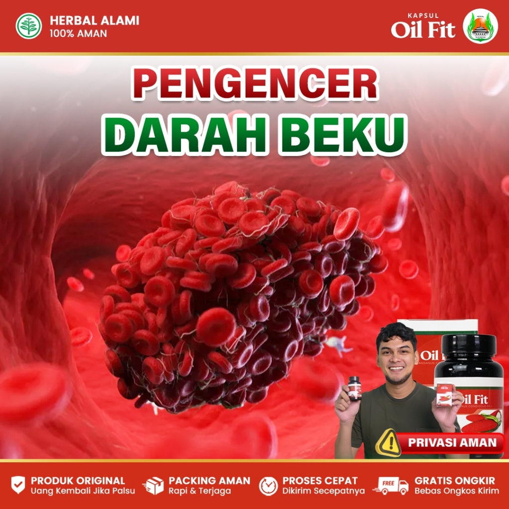 Oil Fit Kapsul Obat Pengencer Darah Kental Menggumpal Beku, Darah Kotor, Darah Tersumbat Lemak Darah