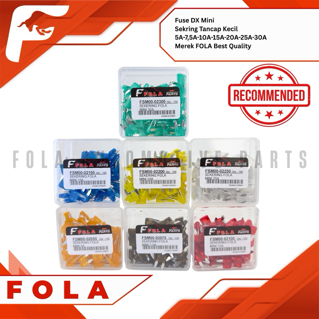 Jual FUSE DX MINI SEKRING SEKERING TUSUK TANCAP KECIL MEREK FOLA 5A/7 ...