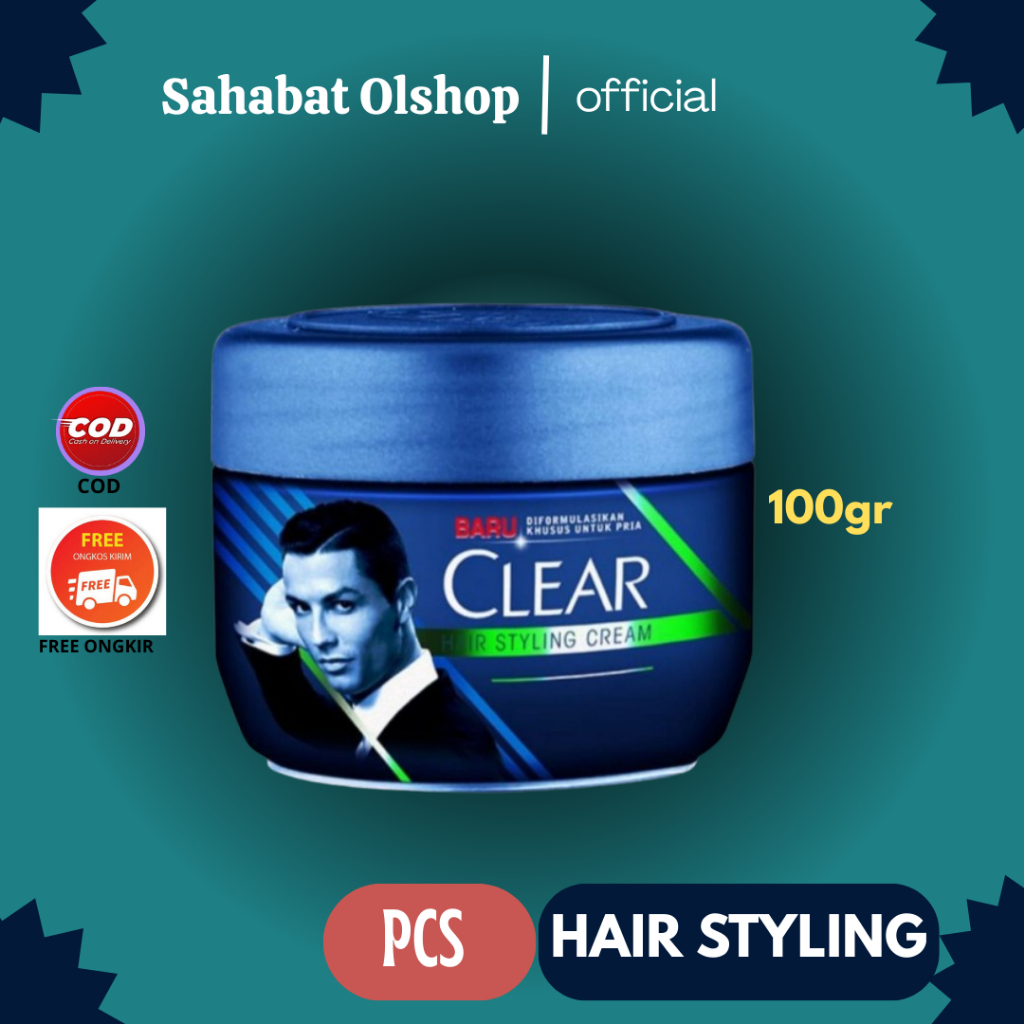 Jual clear hair styling cream anti ketombe minyak rambut 100gr | Shopee ...