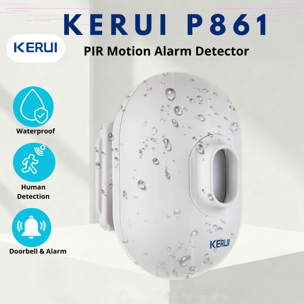 Jual KERUI Sensor Gerak Outdoor P861 Wireless PIR Motion Alarm Detector ...