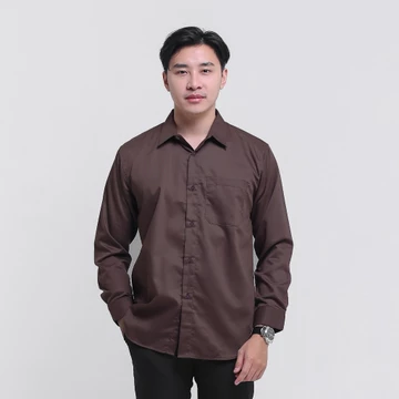 Heyplain Kemeja Lengan Panjang Hitam Kemeja Pria Lengan Panjang