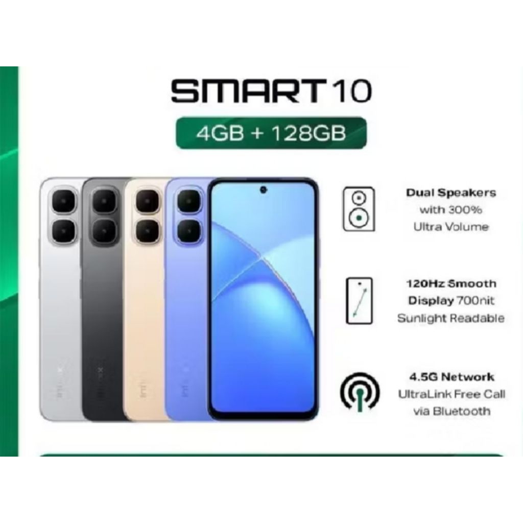 Jual HP INFINIX Smart 10 RAM 4/128 GB ORIGINAL /RESMI | Shopee Indonesia