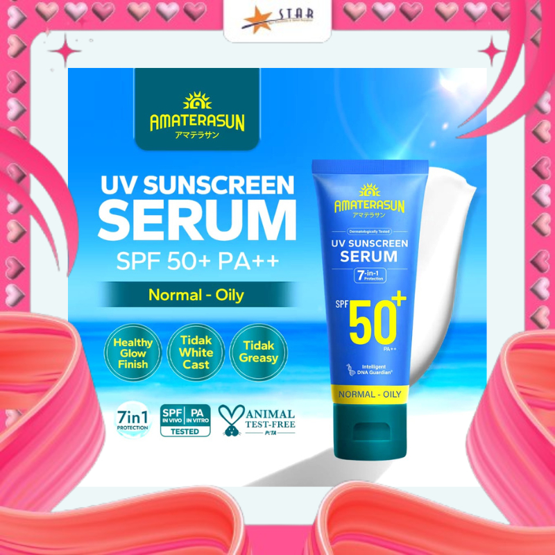 Jual * STAR * AMATERASUN UV Sunscreen Serum ( Biru Tua ) SPF 50+ PA++ ...