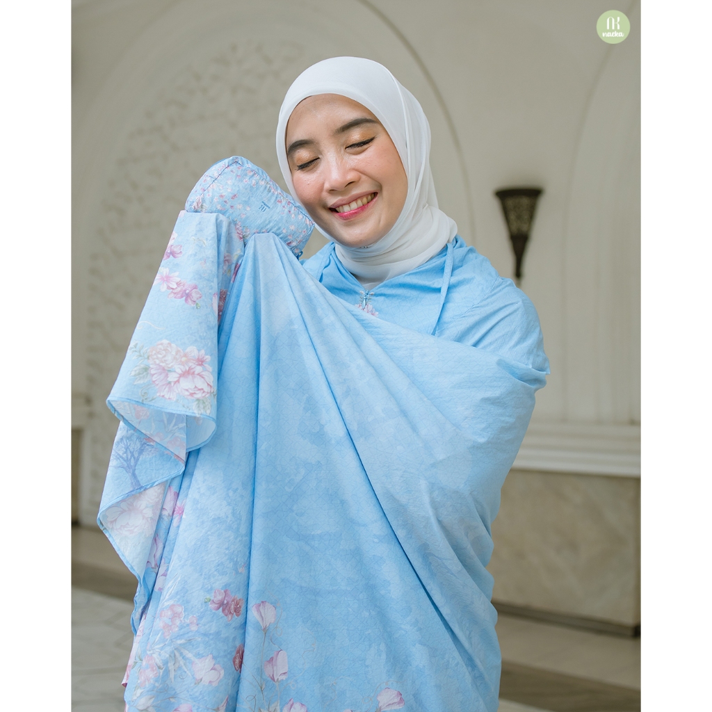 Naeka - Mukena Swarna Ibu Parasut Korea Premium Printing 2in1 Travel Mini Genggam Friendly Free Box Prayer Set Motif