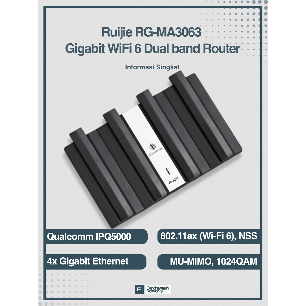 Jual Ruijie RG-MA3063 AX3000 WiFi 6 | Router Gigabit | WISP & Repeater ...