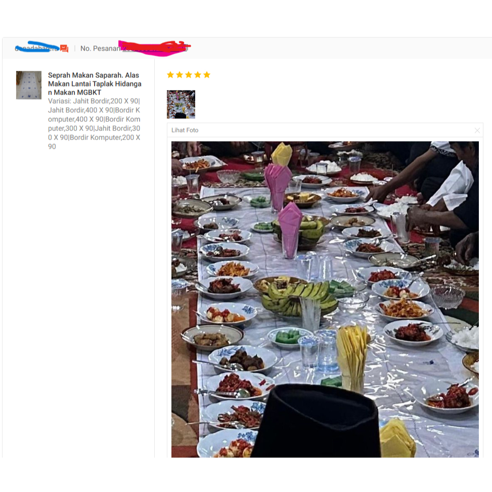 Jual Seprah Makan Saparah. Alas Makan Lantai Taplak Hidangan Makan ...