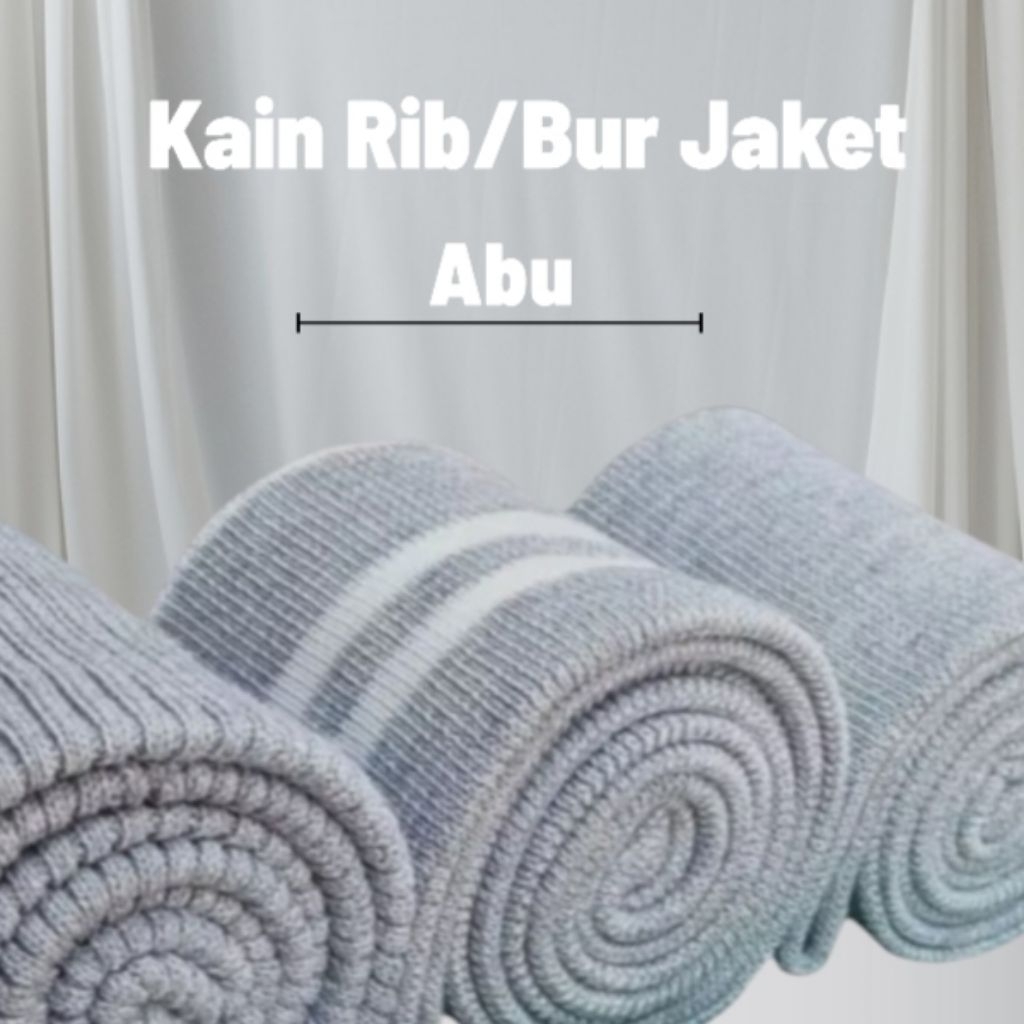Jual kain rib bur bagian lengan kerah pinggang jaket abu polos salur ...