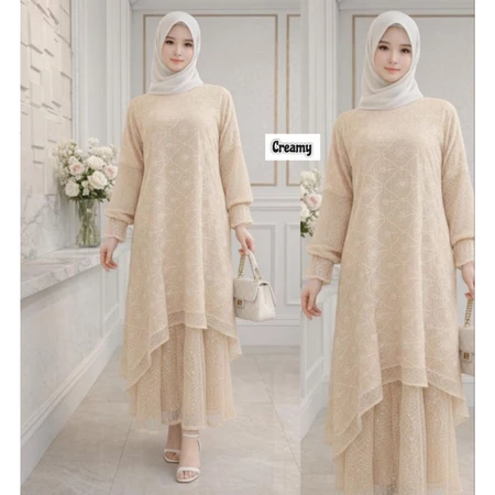 Anggita Dress Mewah Gamis Bini Orang Tencel Bordir