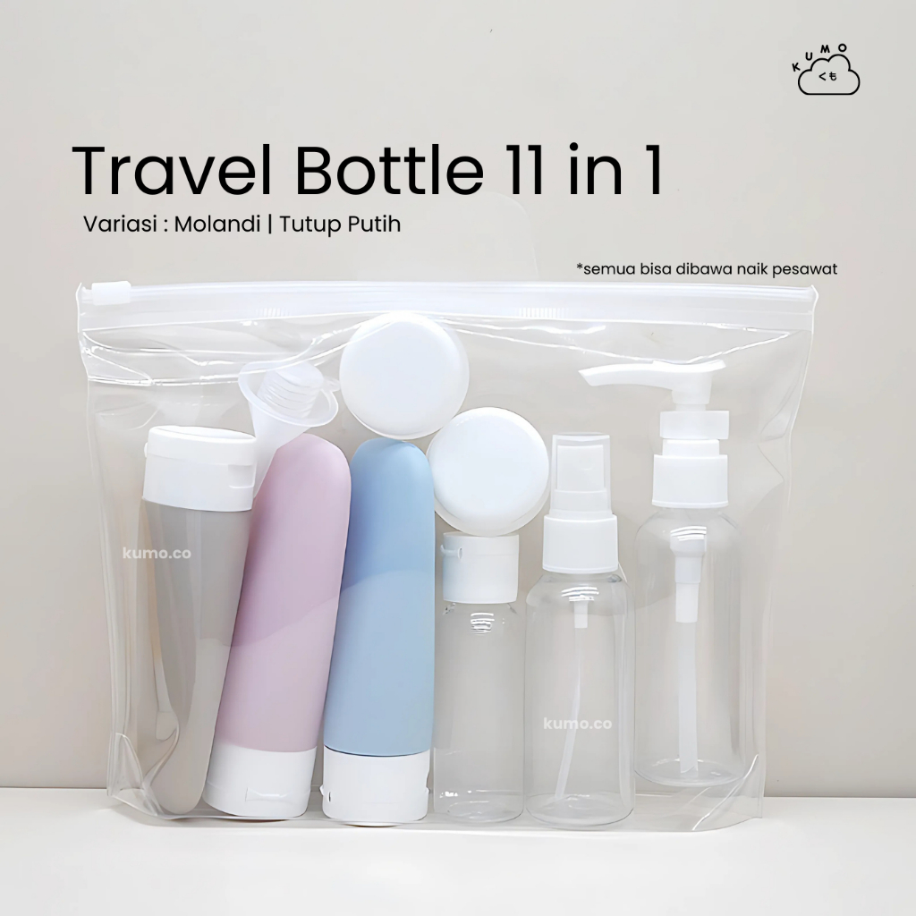 Jual KUMO - Botol Travel Set Travel Bottle Toiletries Travel Kit Botol ...