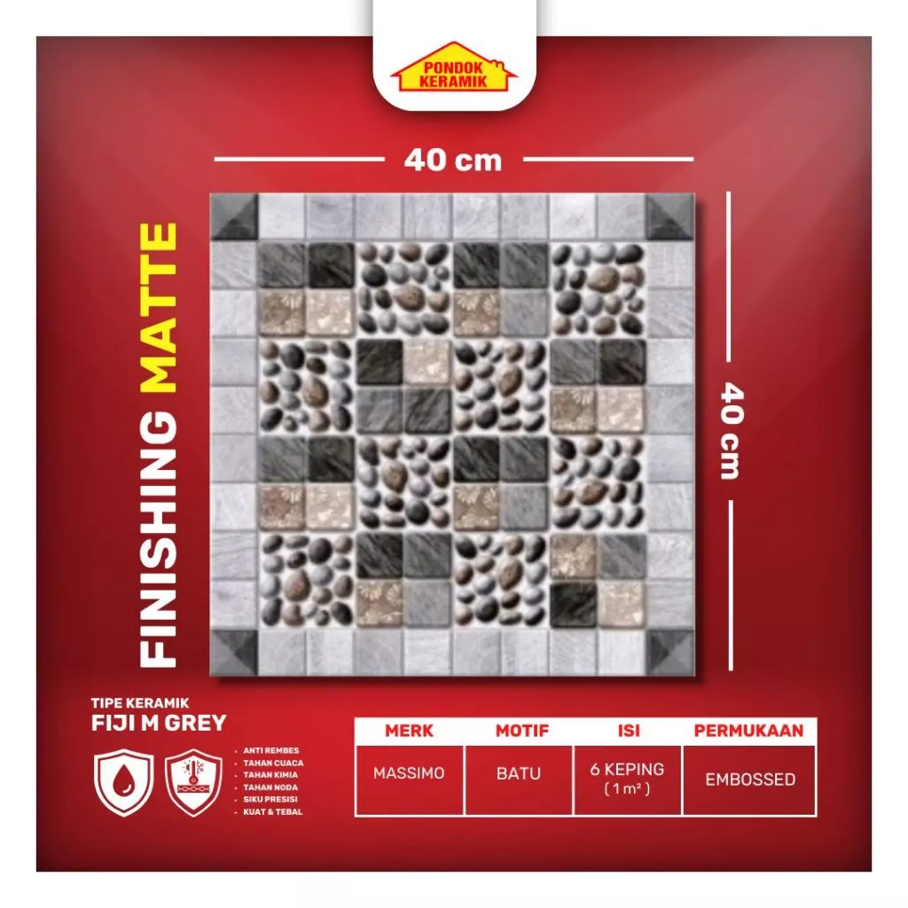 KERAMIK LANTAI MASSIMO 40X40 FIJI M GREY