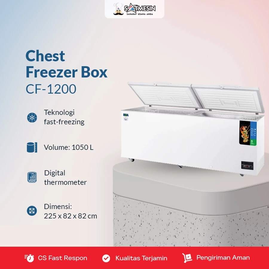Satmesin - Chest Freezer | RSA Freezer Box Penyimpan Makanan Beku Kapasitas 1050 L [CF-1200]