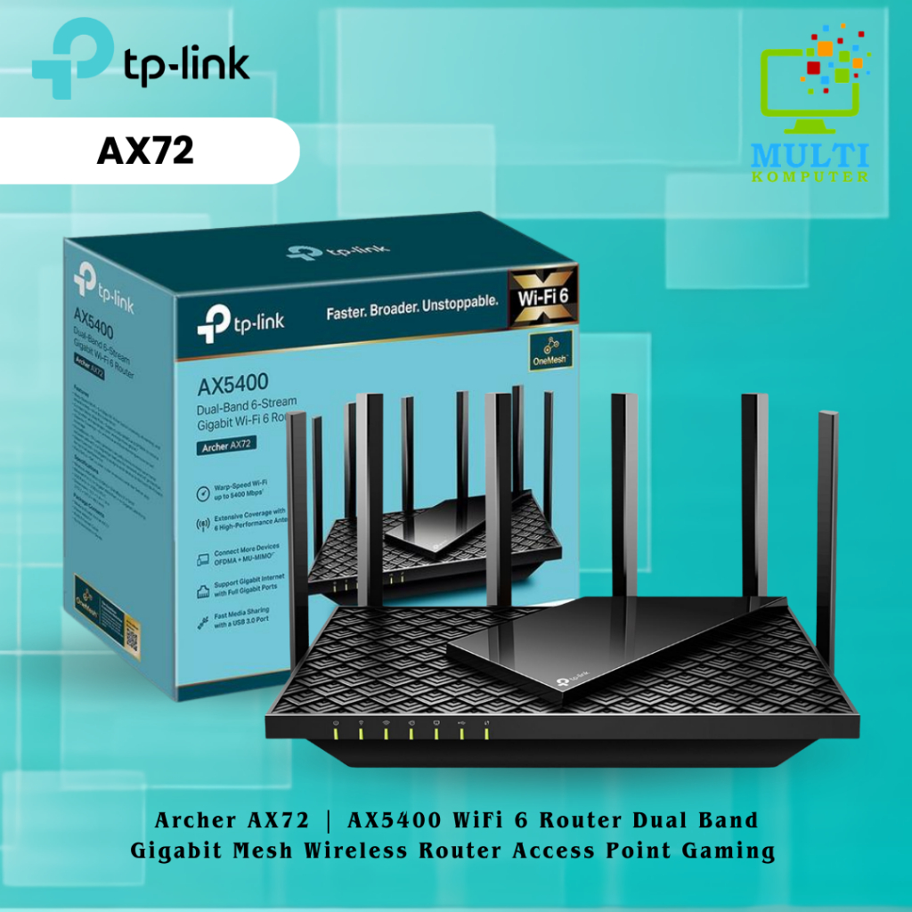 Jual TP-LINK Archer AX72 AX5400 Dual Band Gigabit Wireless WiFi 6 ...