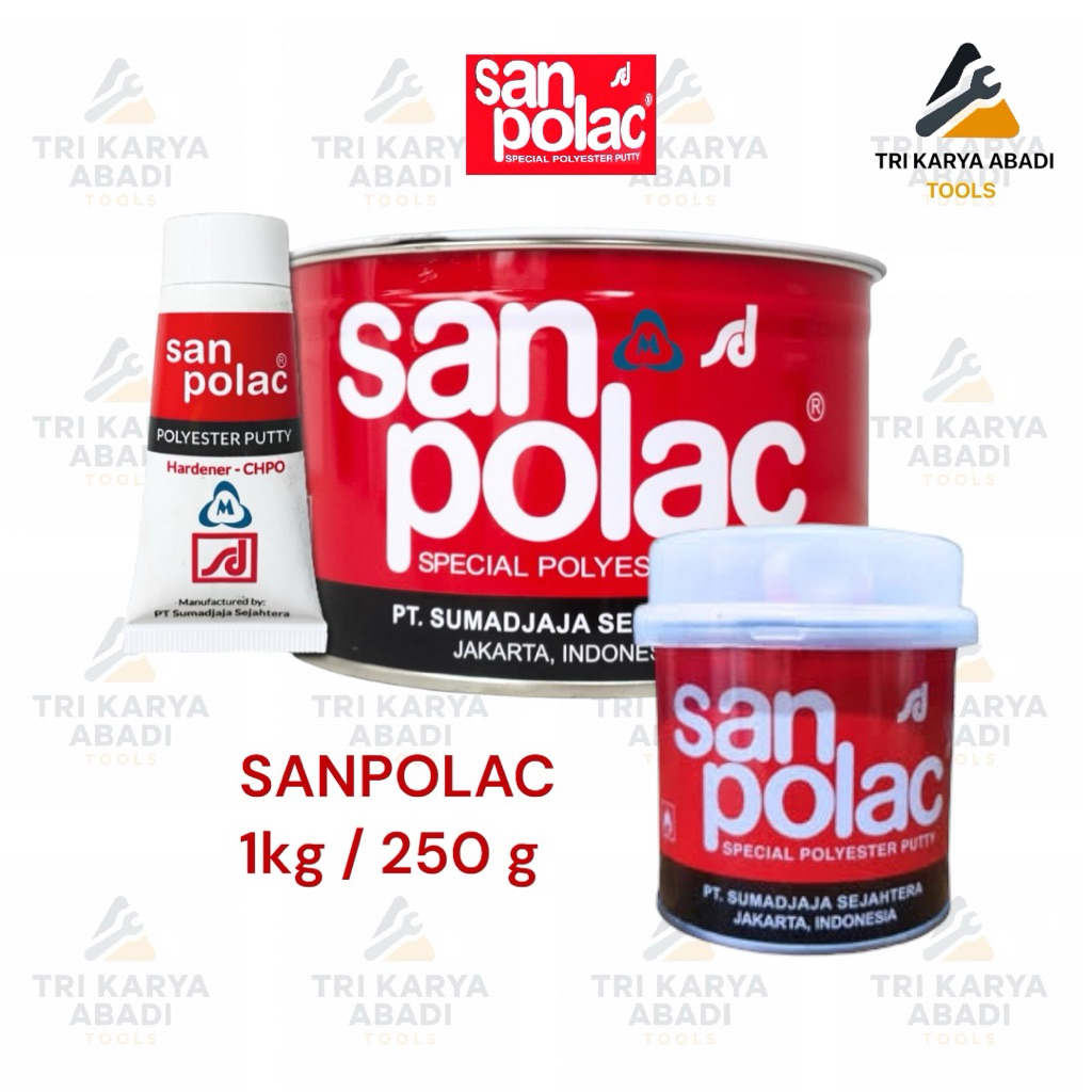 Jual Dempul Sanpolac San Polac 250 Gram & 1 kg /Dempul Besi Dempul ...