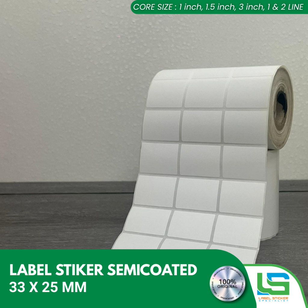 Jual Label Barcode Semicoated 33x25 mm 3Line isi 8000 PCS | Shopee ...