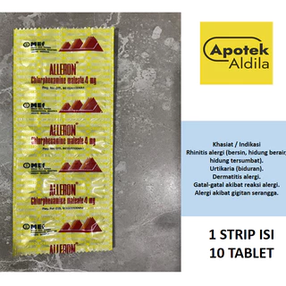 ALLERON TABLET 1 STRIP ISI 10 TABLET UNTUK PILEK DAN ANTI ALERGI