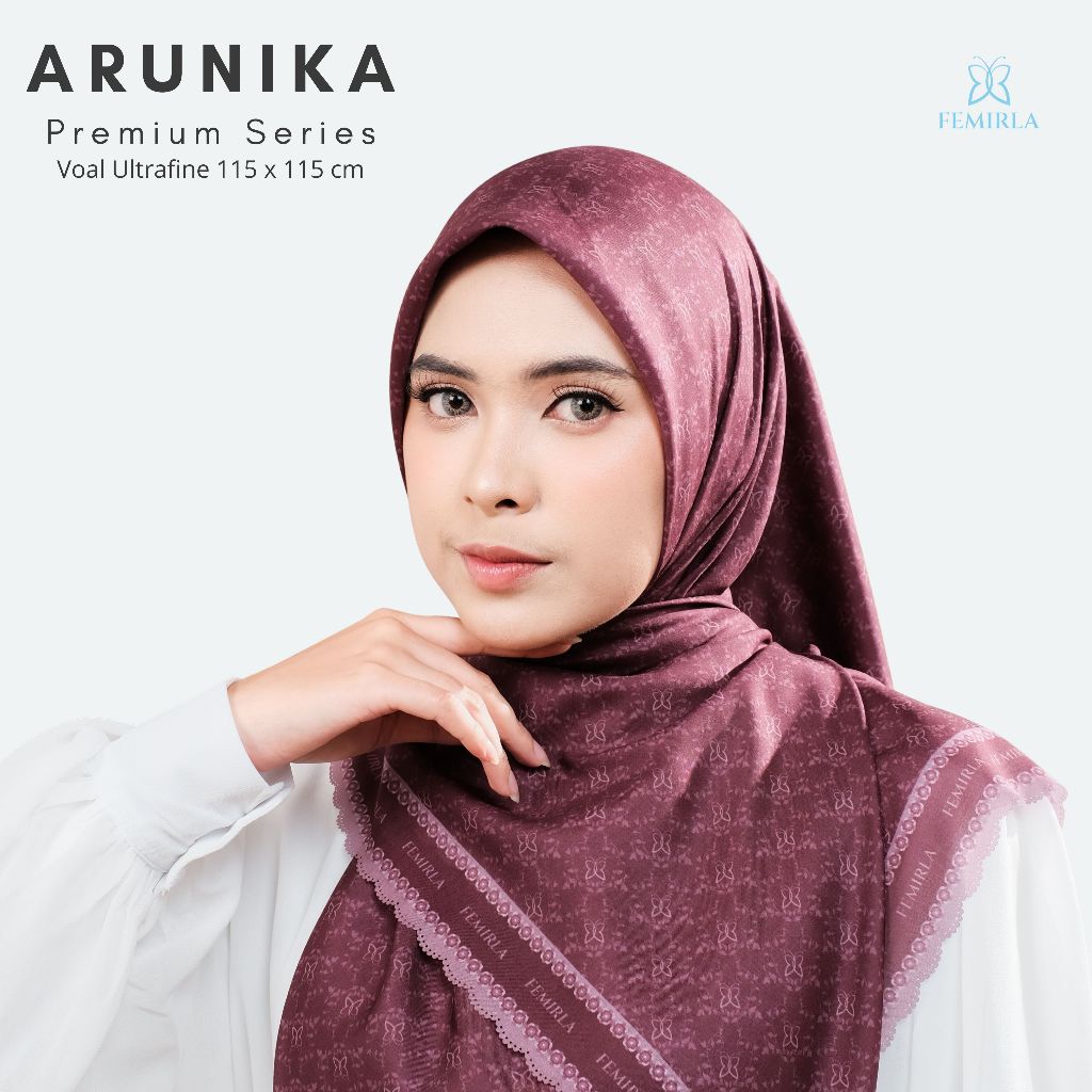 Femirla Arunika Series Hijab Segi Empat Voal Ultrafine Premium 115x115 Cm DIY Bag Eksklusif