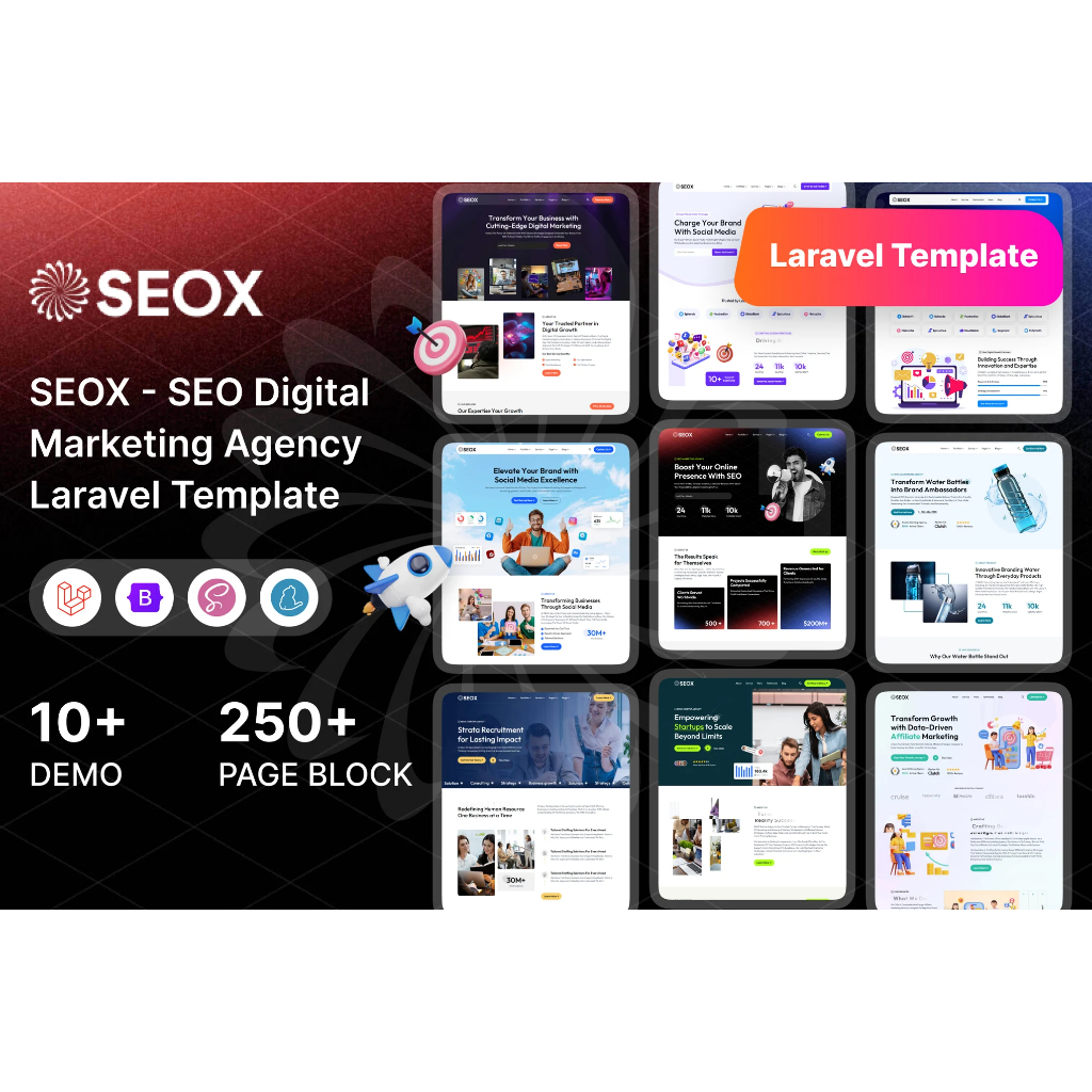 Website Template Laravel 12 untuk SEO & Digital Marketing Agency