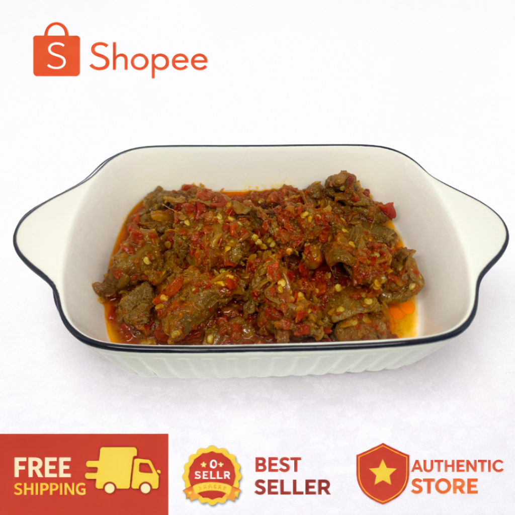 Jual Dendeng Balado Sapi Basah Lambok Asli Khas Padang 200 Gram Halal ...
