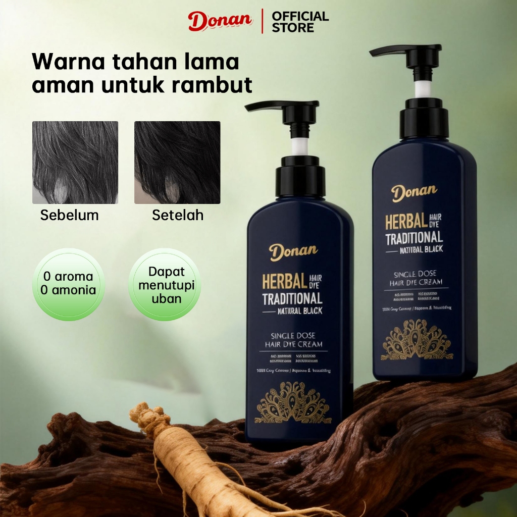 Jual Hair Color Cream alami - Donan Pewarna Rambut Herbal Hitam semir ...