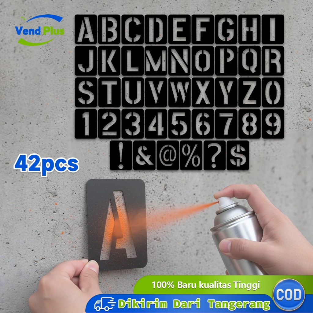 Jual 42pcs Cetakan Huruf Dan Angka Untuk Tulis Lettering Stencil Set ...
