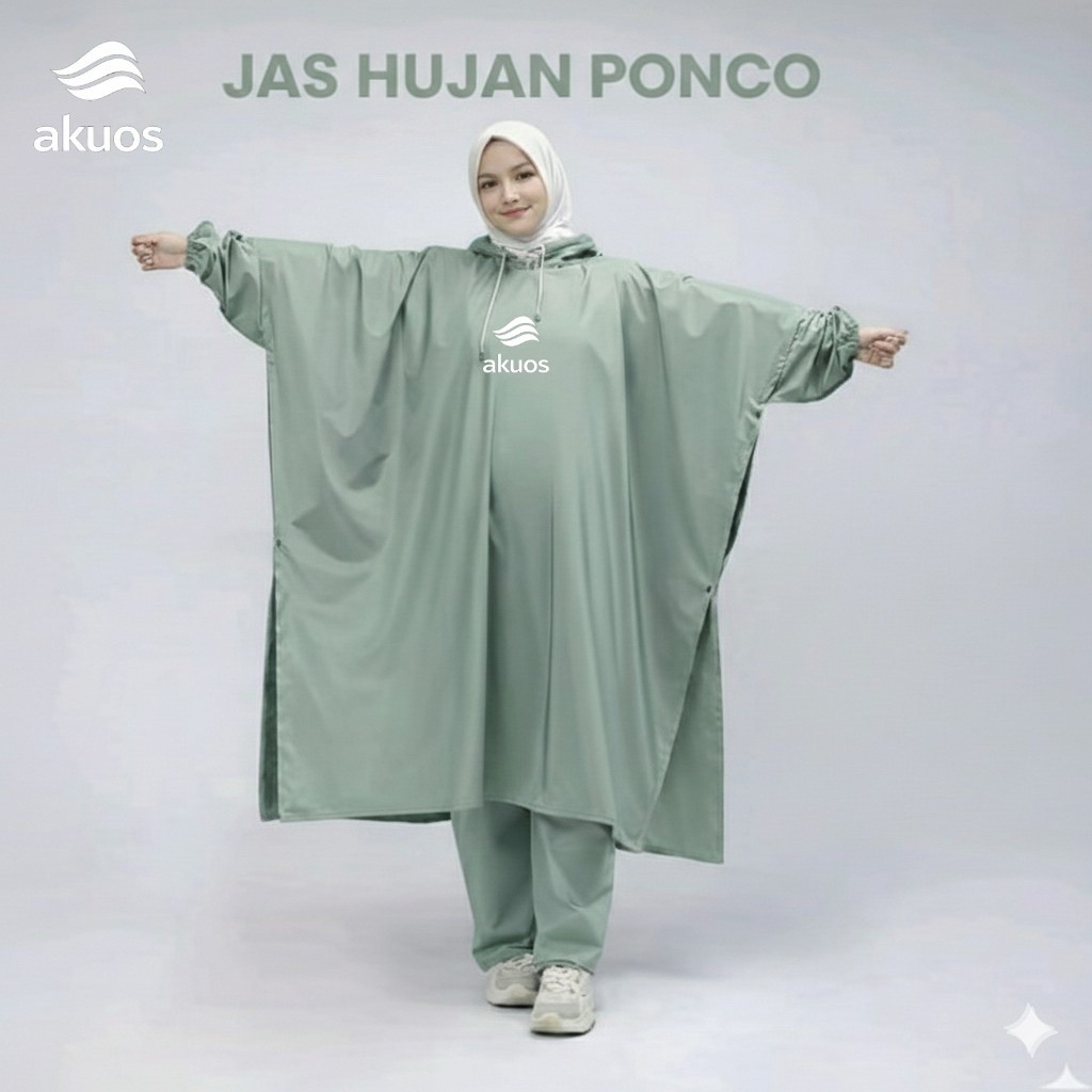Jual AKUOS Jas Hujan Ponco & Stelan Ponco Celana Mantel Hujan Kelelawar ...