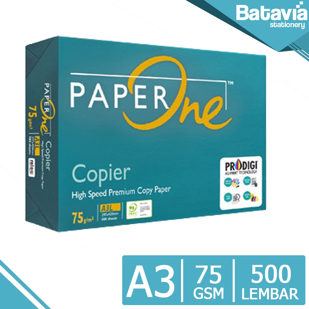 Jual Kertas HVS A3 75 GSM Paper One 1 Rim / 500 Lembar | Shopee Indonesia
