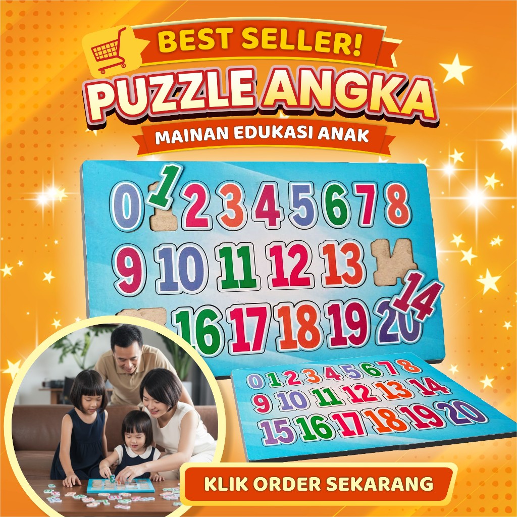 Jual Mainan Edukasi Anak Puzzle Angka 0–20 – Papan Belajar Berhitung ...