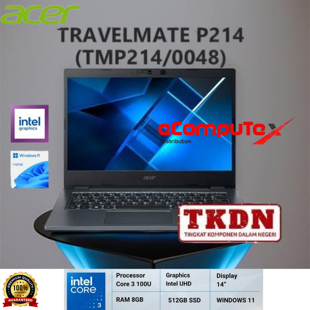 Jual Acer Travelmate P214 Core 3 100U TMP214/0048 Laptop 14
