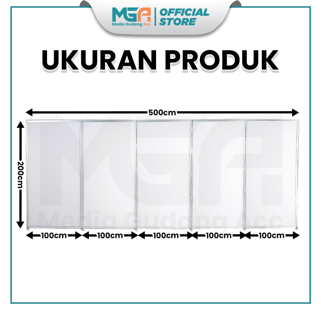 Jual Sekat Pembatas Sketsel 100*200 Silver - 5 Pintu + Roda / Panel ...