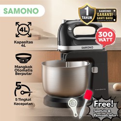 SAMONO Stand Mixer 4L Electric Mixer 300W Motor Bertenaga Dua Fungsi Mixer Duduk