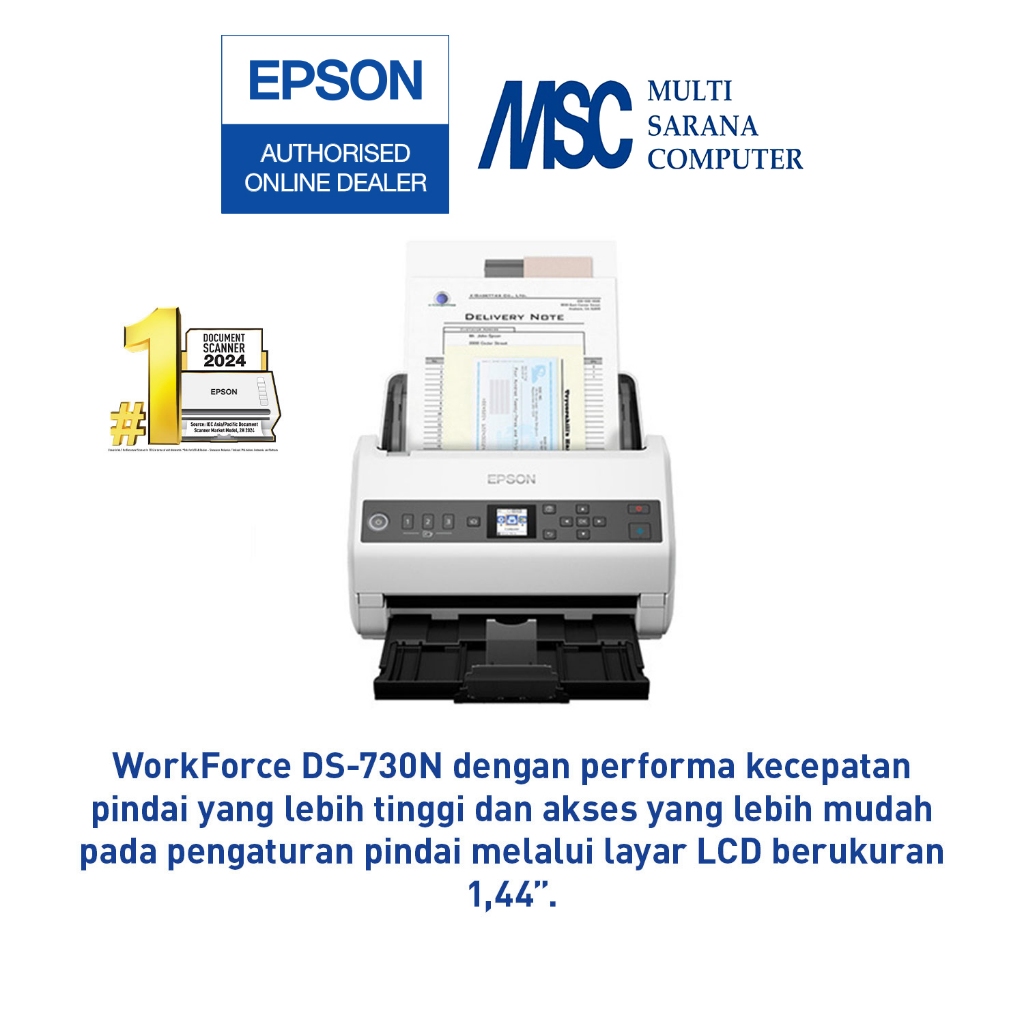 Jual Epson WorkForce DS-730N Duplex Sheet-fed Document Scanner | Shopee ...