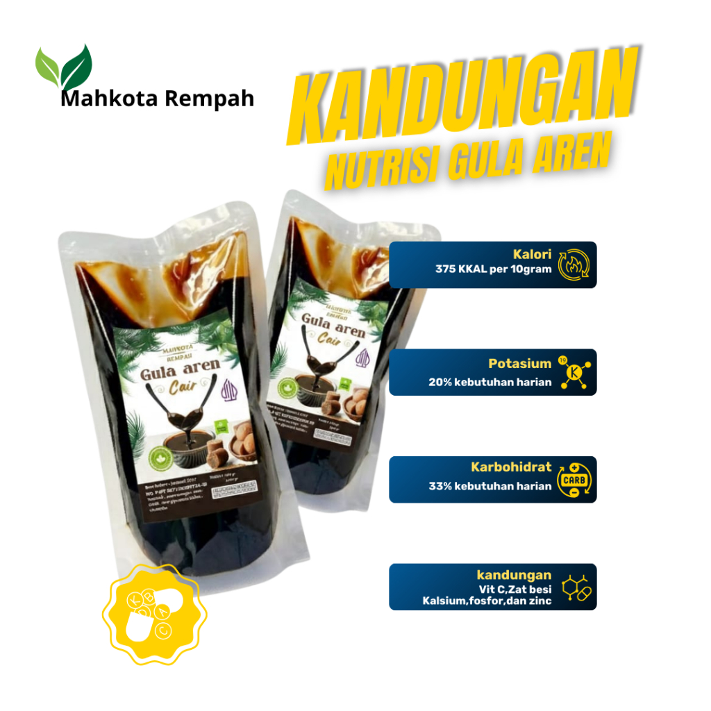 Jual Gula Aren Cair Premium 1 KG / Gula Jawa Aren Premium 1 Kg / Brown ...