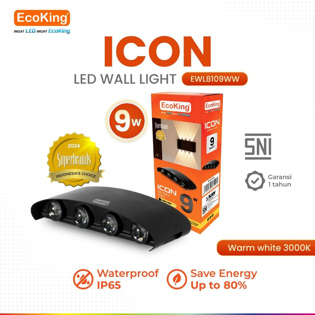 Jual EcoKing LED Icon Wall Light Lampu Dinding 9W Cahaya Kuning (ICON ...