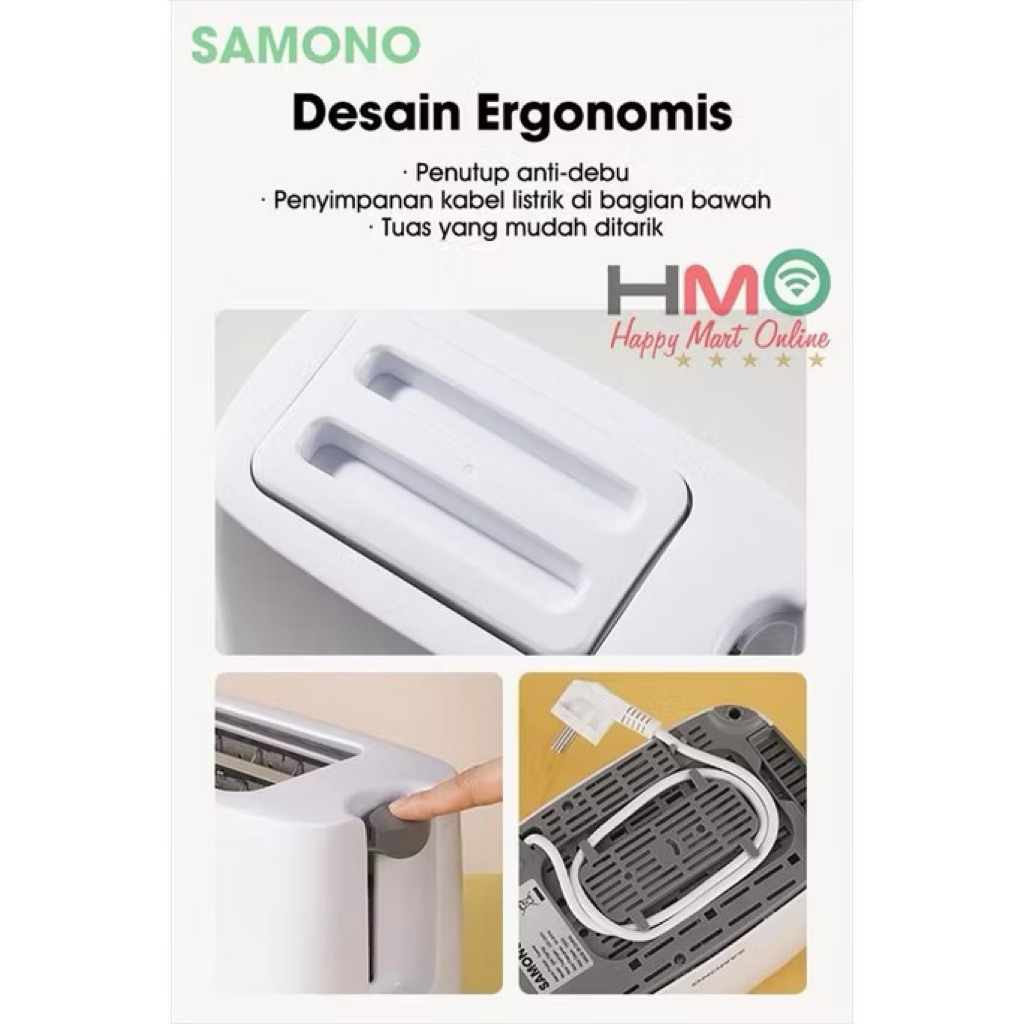 Jual SAMONO 500W Toaster Pemanggang Roti Listrik Bread Toaster 7 ...