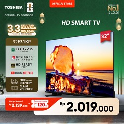 [HD Smart TV] [KHUSUS ONLINE] Toshiba TV 32" HD Smart TV - WIFI Netflix Disney+ Youtube Dolby Audio Screen Sharing HDMI Digital - 32E31KP