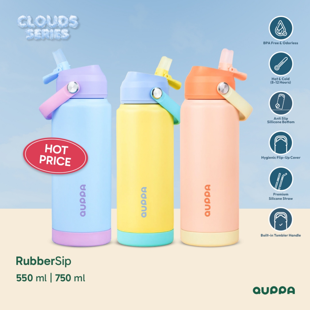 Jual Quppa RubberSip Tumbler Stainless Steel Bottle Botol Minum Dewasa ...