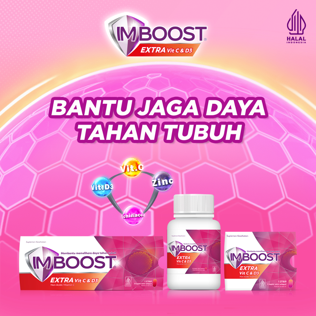 Jual Imboost Extra Vit C & D3 Suplemen Tablet Daya Tahan Tubuh Non ...