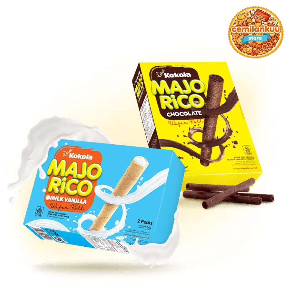 Jual Kokola Majo Rico Wafer Roll 100gr [ 1 Dus ] Isi 24 pcs Snack ...