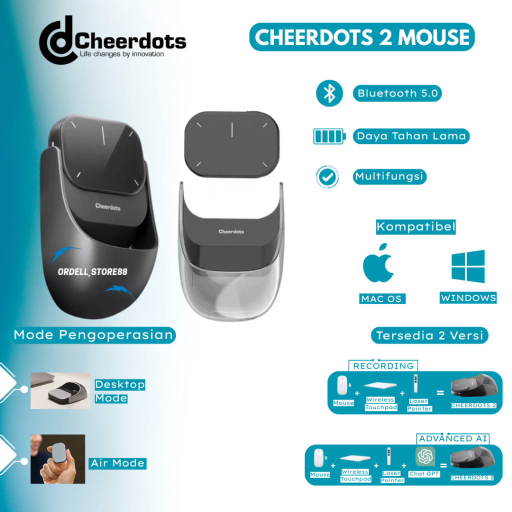 Jual CHEERDOTS 2 PRO | AIR MOUSE ALL IN ONE | MOUSE TOUCHPAD | AI ...
